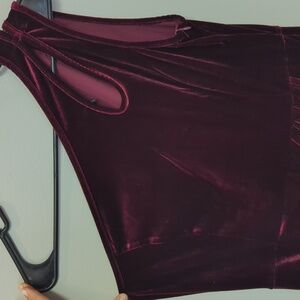 Large Merokeety Cranberry Red Velvet Dress